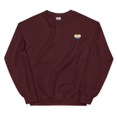 Nonbinary Flag Embroidered Heart Sweater: Celebratory LGBTQ+ Pride Design