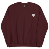 Pangender Flag Embroidered Heart Sweater: Celebratory LGBTQ+ Pride Design