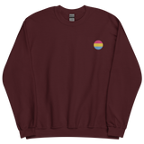Pansexual Flag Embroidered Circle Sweatshirt: Celebratory LGBTQ+ Pride Design