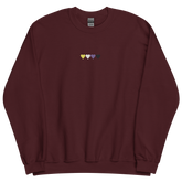 Embroidered Nonbinary Sweatshirt: Pride Flag Horizontal Heart Design