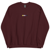 Embroidered Nonbinary Sweatshirt: Pride Flag Horizontal Heart Design
