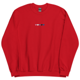 Embroidered Genderfluid Sweatshirt: Pride Flag Horizontal Heart Design