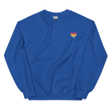 Pansexual Flag Embroidered Heart Sweater: Celebratory LGBTQ+ Pride Design