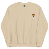 Gilbert Baker Pride Flag Embroidered Heart Sweater: Celebratory LGBTQ+ Pride Design