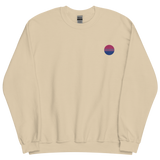 Bisexual Flag Embroidered Circle Sweatshirt: Celebratory LGBTQ+ Pride Design