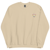 Gilbert Baker Pride Heart Sweatshirt: Embroidered Pride Sweater