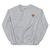 Philly Pride Flag Embroidered Heart Sweater: Celebratory LGBTQ+ Pride Design
