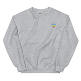 Queer Flag Embroidered Heart Sweater: Celebratory LGBTQ+ Pride Design