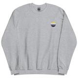 Nonbinary Flag Embroidered Circle Sweatshirt: Celebratory LGBTQ+ Pride Design