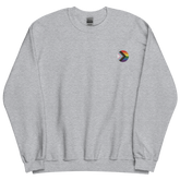 Pride Progress Flag Embroidered Circle Sweatshirt: Celebratory LGBTQ+ Pride Design