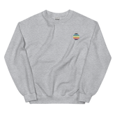 Queer Flag Embroidered Circle Sweatshirt: Celebratory LGBTQ+ Pride Design
