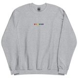 Embroidered Pride Sweatshirt: Pride Flag Horizontal Heart Design