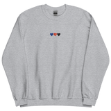 Embroidered Polyamory Sweatshirt: Pride Flag Horizontal Heart Design