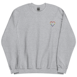 Pride Heart Sweatshirt: Embroidered Pride Sweater