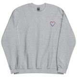 Bisexual Heart Sweatshirt: Embroidered Pride Sweater