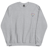 Gilbert Baker Pride Heart Sweatshirt: Embroidered Pride Sweater