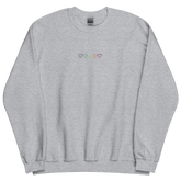 Queer Pride Sweatshirt: Interlaced Heart Outlines Embroidered Sweater