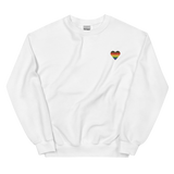 Philly Pride Flag Embroidered Heart Sweater: Celebratory LGBTQ+ Pride Design