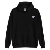 Bigender Flag Embroidered Heart Hoodie: Celebratory LGBTQ+ Pride Design
