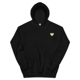 Demigender Flag Embroidered Heart Hoodie: Celebratory LGBTQ+ Pride Design
