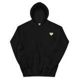 Demigender Flag Embroidered Heart Hoodie: Celebratory LGBTQ+ Pride Design