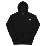 Pride Flag Embroidered Heart Hoodie: Celebratory LGBTQ+ Pride Design