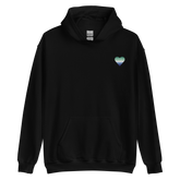 Gay Pride Flag Embroidered Heart Hoodie: Celebratory LGBTQ+ Pride Design