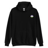 Genderqueer Flag Embroidered Circle Hoodie: Celebratory LGBTQ+ Pride Design
