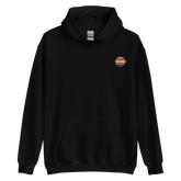 Gilbert Baker Pride Flag Embroidered Circle Hoodie: Celebratory LGBTQ+ Pride Design
