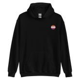 Lesbian Flag Embroidered Circle Hoodie: Celebratory LGBTQ+ Pride Design