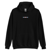 Embroidered Transgender Hoodie: Pride Flag Horizontal Heart Design