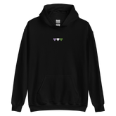 Embroidered Genderqueer Hoodie: Pride Flag Horizontal Heart Design
