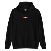 Embroidered Lesbian Hoodie: Pride Flag Horizontal Heart Design
