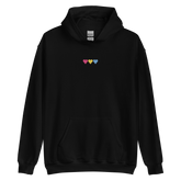 Embroidered Pansexual Hoodie: Pride Flag Horizontal Heart Design