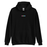 Embroidered Polysexual Hoodie: Pride Flag Horizontal Heart Design