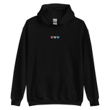 Embroidered Polysexual Hoodie: Pride Flag Horizontal Heart Design