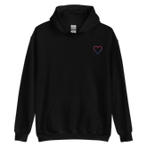 Bisexual Heart Hoodie: Embroidered Pride Sweatshirt
