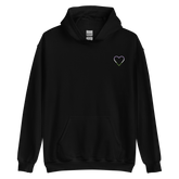 Genderqueer Heart Hoodie: Embroidered Pride Sweatshirt