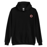 Embroidered Hoodie: Lesbian Pride Ring Emblem Design