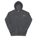Gilbert Baker Pride Flag Embroidered Heart Hoodie: Celebratory LGBTQ+ Pride Design