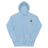 Pride Flag Embroidered Circle Hoodie: Celebratory LGBTQ+ Pride Design