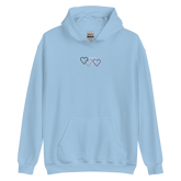 Asexual Pride Hoodie: Interlaced Heart Outlines Embroidered Sweatshirt
