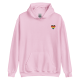 Philly Pride Flag Embroidered Heart Hoodie: Celebratory LGBTQ+ Pride Design