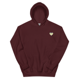 Demigender Flag Embroidered Heart Hoodie: Celebratory LGBTQ+ Pride Design