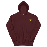 Pansexual Flag Embroidered Heart Hoodie: Celebratory LGBTQ+ Pride Design