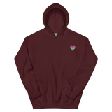 Polysexual Flag Embroidered Heart Hoodie: Celebratory LGBTQ+ Pride Design