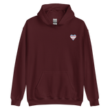 Transgender Flag Embroidered Heart Hoodie: Celebratory LGBTQ+ Pride Design