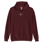 Nonbinary Pride Hoodie: Interlaced Heart Outlines Embroidered Sweatshirt