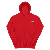 Genderfluid Flag Embroidered Heart Hoodie: Celebratory LGBTQ+ Pride Design