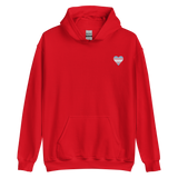 Transgender Flag Embroidered Heart Hoodie: Celebratory LGBTQ+ Pride Design